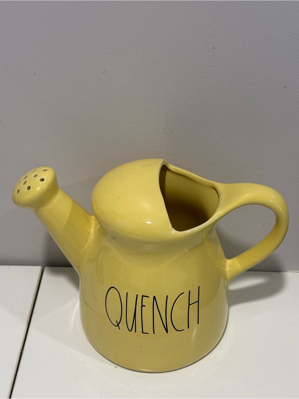 Rae Dunn Yellow 'Quench' Ceramic Watering Can